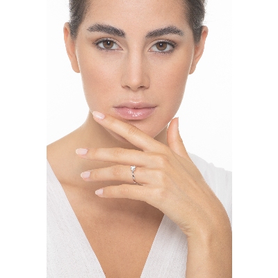 Anillo solitario brillante 0,50 ct oro blanco 18k