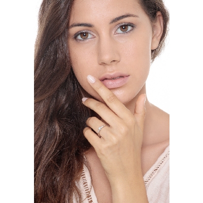 Anillo solitario diamante 0,20 ct oro blanco 18k