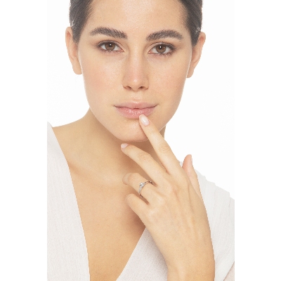 Anillo solitario diamante 0,50 ct oro blanco 18k