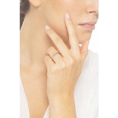 Anillo solitario diamante 0,50 ct oro blanco 18k