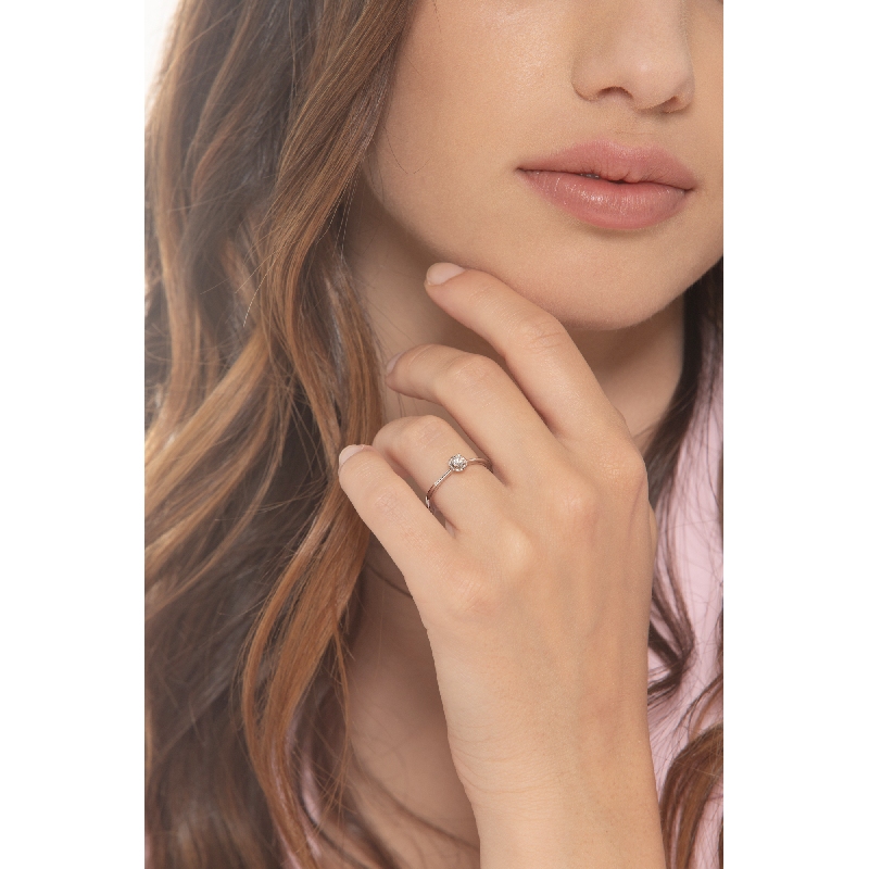 Anillo solitario diamante 0,15 ct y oro blanco 18 k  Anillo solitario diamante 0,15 ct y oro blanco 18 k