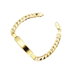 Pulsera con placa en oro amarillo de 18 quilates