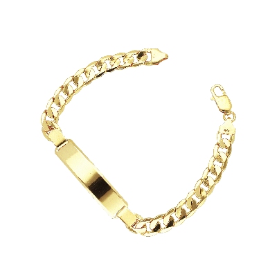 Pulsera con placa en oro amarillo de 18 quilates