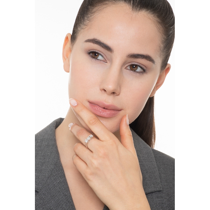 Anillo trilogy en oro blanco 18k con diamantes 1,15 ct