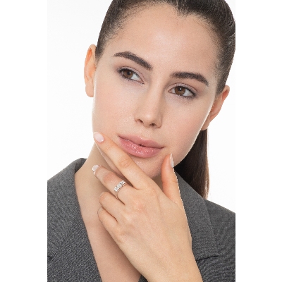 Anillo trilogy en oro blanco 18k con diamantes 1,15 ct