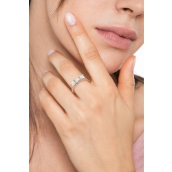 Anillo Trilogy de mujer en oro blanco de 18k diamantes 2