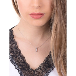 Collar en oro blanco 18k trilogy diamantes ct 0,15 2