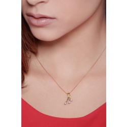 Collar en oro amarillo 18k con colgante trilogy de diamantes 2