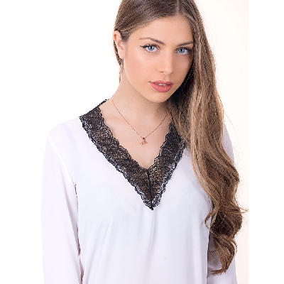 Collar oro rosa 18k con colgante trilogy diamantes