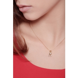 Collar oro amarillo 18k con colgante trilogy diamantes ct. 0,15 2