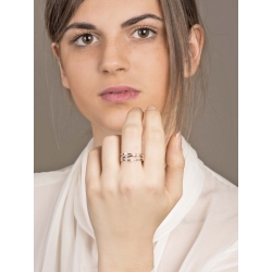 Anillo triple banda en oro blanco 18k con diamantes 2