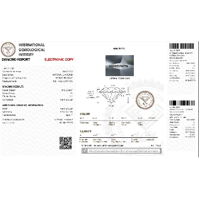 Diamante Certificato IGI   CT 0,40   G   SI 1