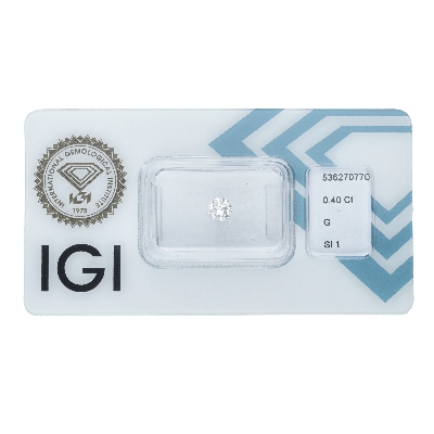 Diamante Certificato IGI   CT 0,40   G   SI 1