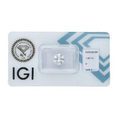 Diamante Certificado IGI   CT 1,65   F   VVS 2