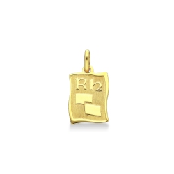Medalla en oro amarillo de 18k pergamino