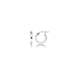 Pendientes de aro en oro blanco de 18k