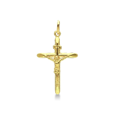 Colgante Cruz en Oro Amarillo 18k con Cristo