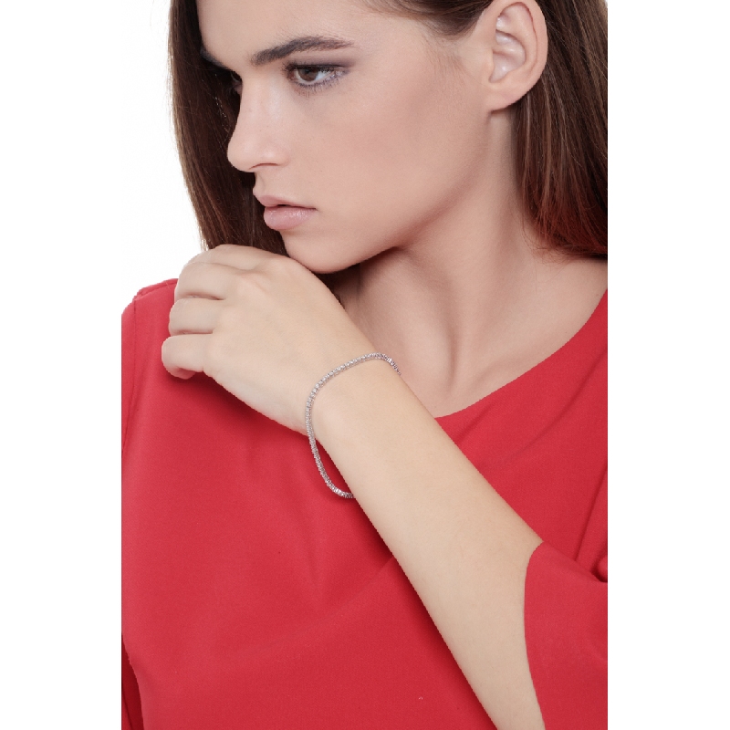 Pulsera riviere oro blanco 18k y brillantes 0,02 ct Pulsera riviere oro blanco 18k y brillantes 0,02 ct