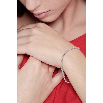 Pulsera riviere oro blanco 18k y brillantes 0,02 ct