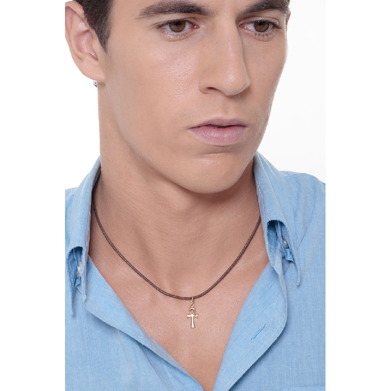 Colgante Cruz Egípcia en oro amarillo 18k