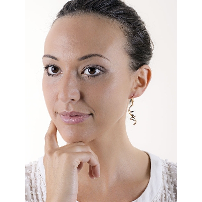 Pendientes en oro amarillo y blanco 18k en espiral