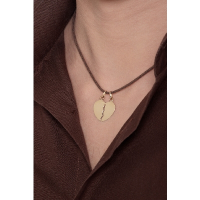 Colgante corazón en oro amarillo de 18k