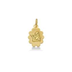 Medalla sagrada Ángel en Oro Amarillo 18k 1,5 cm