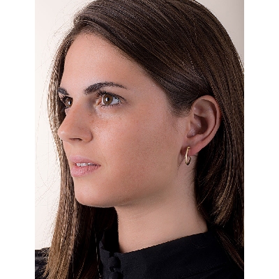 Pendientes aros ovalados en oro amarillo de 18k