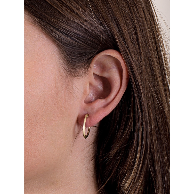 Pendientes aros ovalados en oro amarillo de 18k