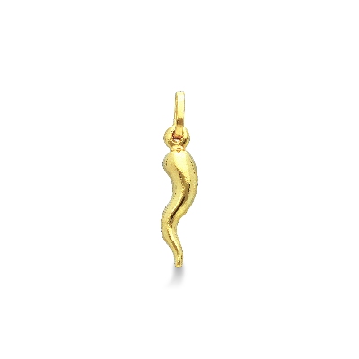Colgante cuerno porta fortuna en oro amarillo 18K