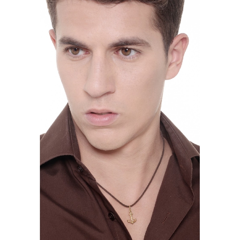 Colgante Ancla con Cuerdas en Oro Amarillo 18k