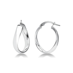 Pendientes ovalados en oro blanco de 18k