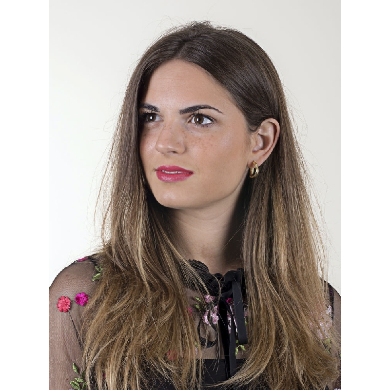 Pendientes ovalados ondulados en Oro Amarillo 18k