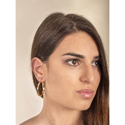 Pendientes de aro 3 cm en Oro Amarillo 18k