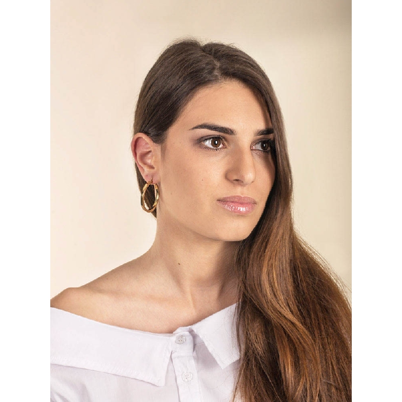 Pendientes de aro 3 cm en Oro Amarillo 18k