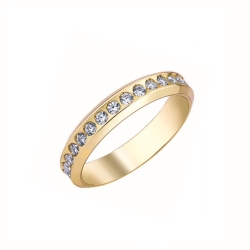 Argolla de boda oro amarillo 18k con diamantes de talla brillante