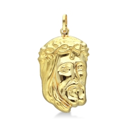 Colgante Rostro de Jesús en Oro Amarillo 18k