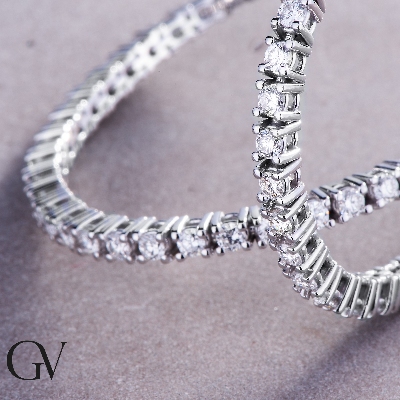 Pulsera riviere en oro blanco 18 quilates con diamantes 