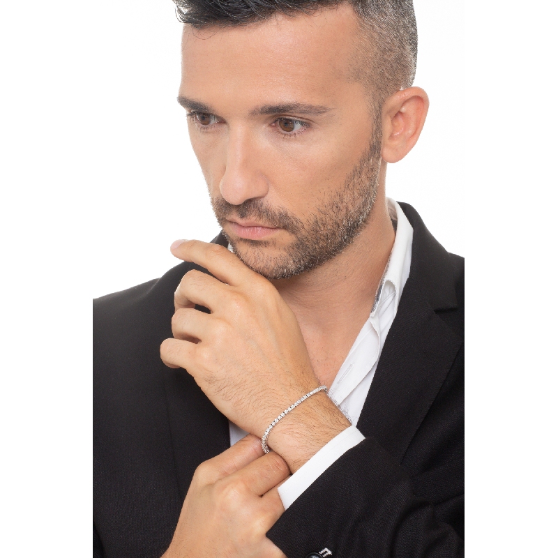 Pulsera tennis  con diamantes en oro blanco 750