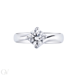 Montura solitario Valentino en forma de rombo