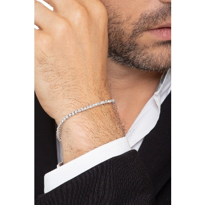 Pulsera tennis  con diamantes en oro blanco 750