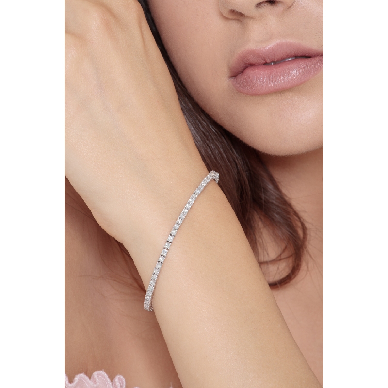 Pulsera tennis  con diamantes en oro blanco 750
