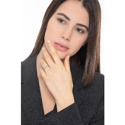 Anillo solitario de mujer en oro blanco 18k con diamante 1.00 ct