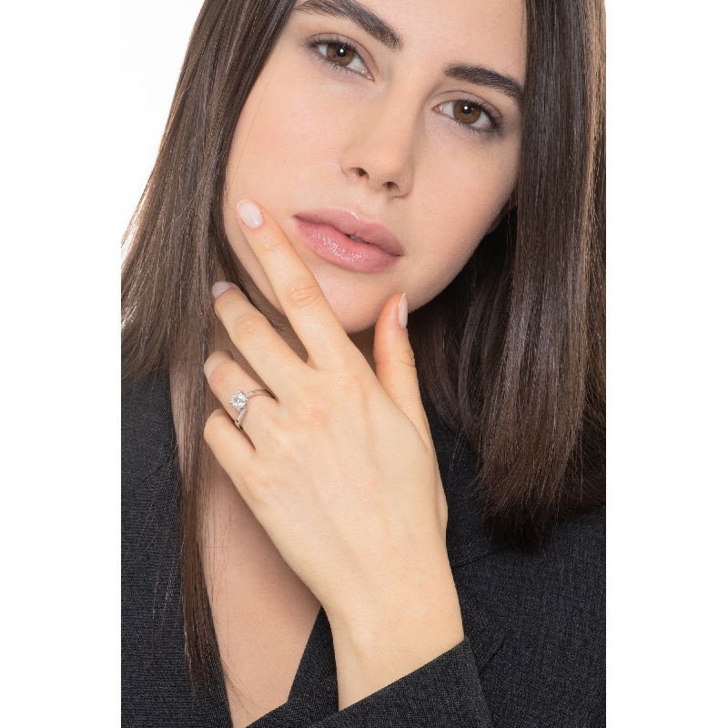 Anillo solitario para mujer en oro blanco diamante 1.00 ct Anillo solitario para mujer en oro blanco diamante 1.00 ct