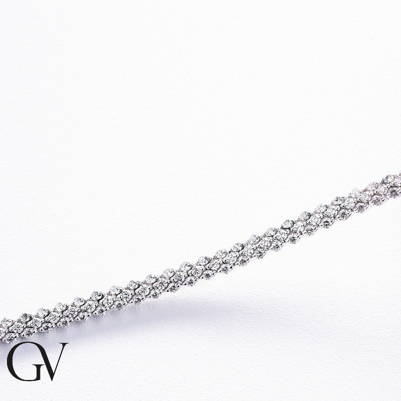 Collar tennis en oro blanco 18k con diamantes 3,50 mm