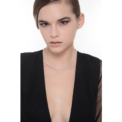 Collar tennis en oro blanco 18k con diamantes 3,50 mm