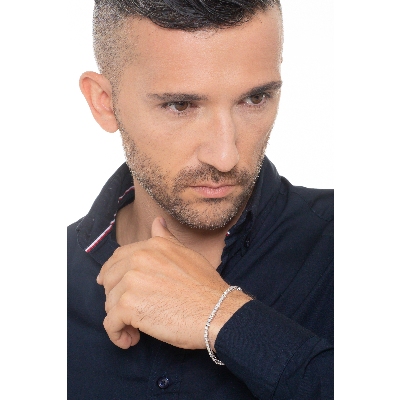 Pulsera riviere en oro blanco 18 kilates con brillantes 