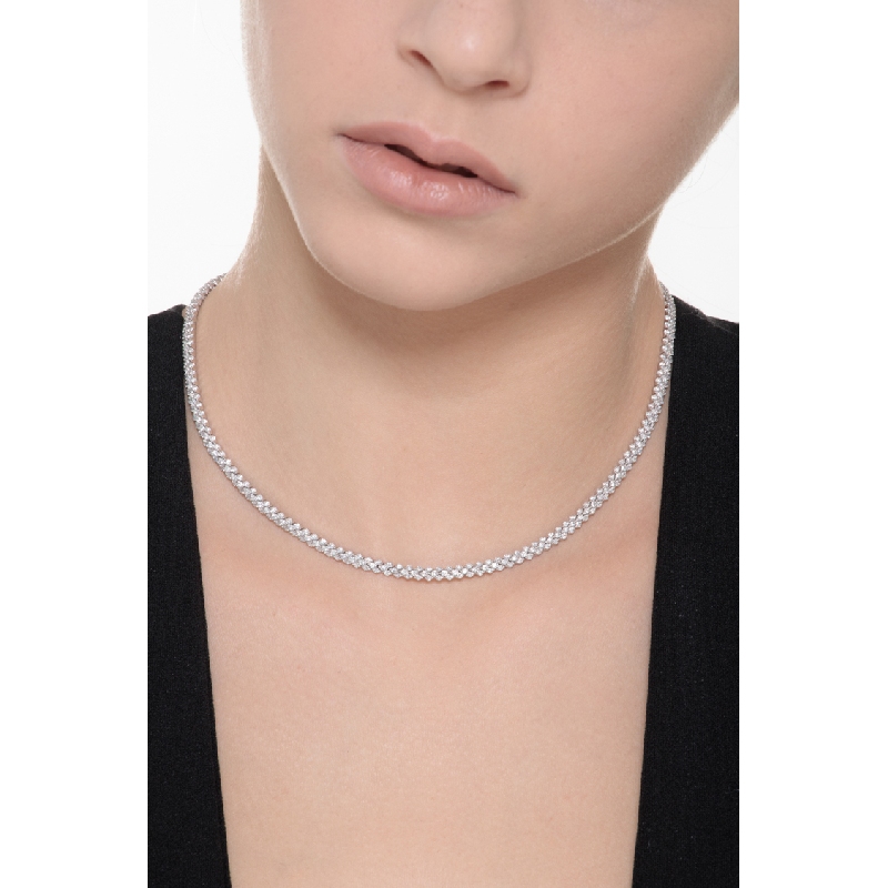 Collar tennis en oro blanco 18k con diamantes 3,50 mm