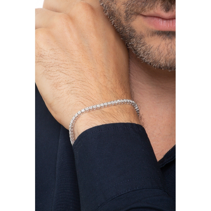 Pulsera riviere en oro blanco 18 kilates con brillantes  Pulsera riviere en oro blanco 18 kilates con brillantes