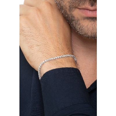 Pulsera riviere en oro blanco 18 kilates con brillantes 